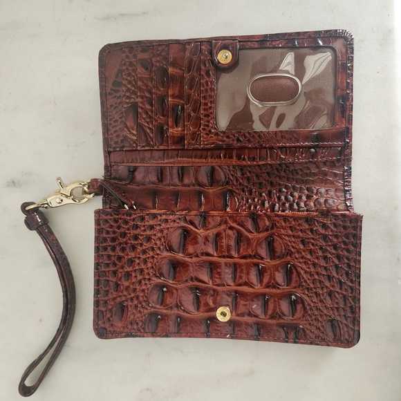 Brahmin Pecan Melbourne Mini Amelia Wallet Shoulder or Handle Top Bucket Bag - Picture 9 of 11